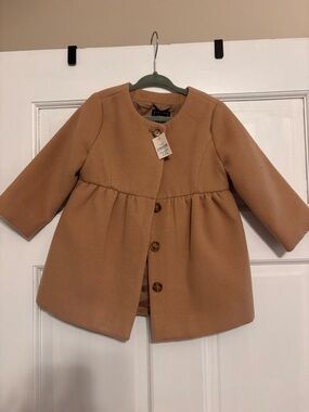 GAP Girls' Camel Peacoat with Gathered Waist